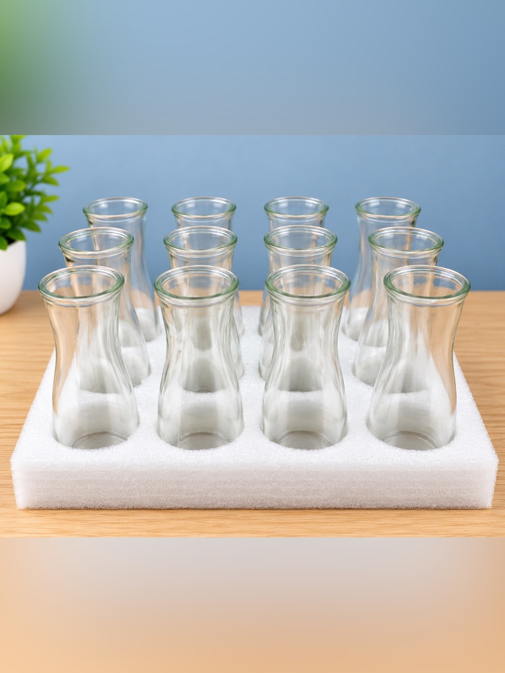 Set of 12 Clear Glass Bud Vases Wedding Centerpiece Decor